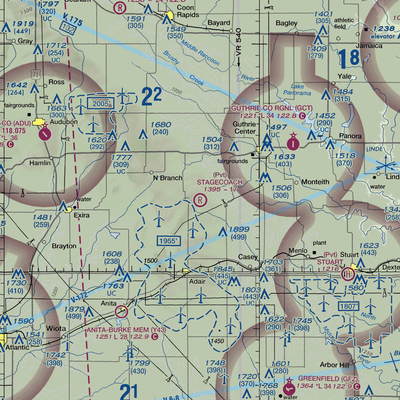 Stagecoach Airport (IA43) VFR Sectional  Gaming Mouse Pad