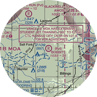 Bobbitt Airport (02OK) VFR Sectional  Gaming Mouse Pad