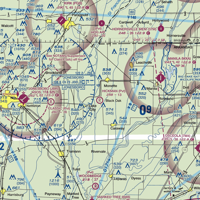 Hickman Airport (2AR8) VFR Sectional  Gaming Mouse Pad