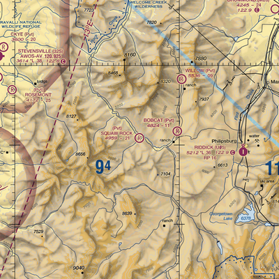 Squaw Rock Airstrip (MT22) VFR Sectional  Gaming Mouse Pad