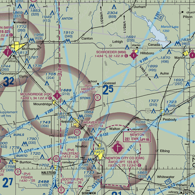 Hiebert Airfield (38KS) VFR Sectional  Gaming Mouse Pad