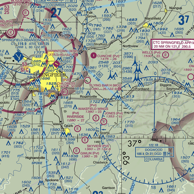 Bill Lee Memorial Airport (MO18) VFR Sectional  Gaming Mouse Pad