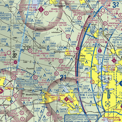 Underline OK Airport (93XS) VFR Sectional  Gaming Mouse Pad