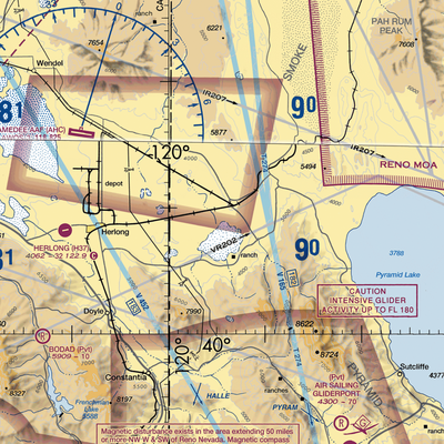 Dead Cow Lakebed Airstrip (HSFIDCL) VFR Sectional  Gaming Mouse Pad