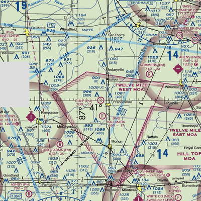 Culp Airport (IN27) VFR Sectional  Gaming Mouse Pad