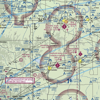 Grass Strip Airport (8OK6) VFR Sectional  Gaming Mouse Pad