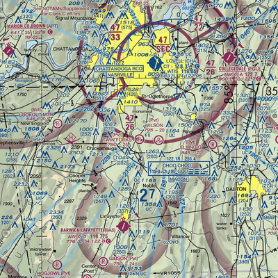 Twin Forks Airport (GA77) VFR Sectional  Gaming Mouse Pad