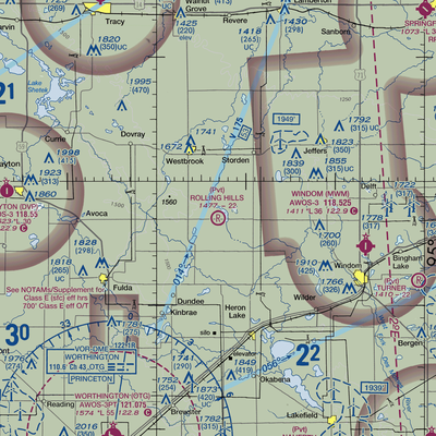 Rolling Hills Airport (3MN4) VFR Sectional  Gaming Mouse Pad