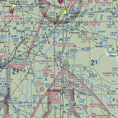 Rush Springs Airstrip (4OK2) VFR Sectional  Gaming Mouse Pad