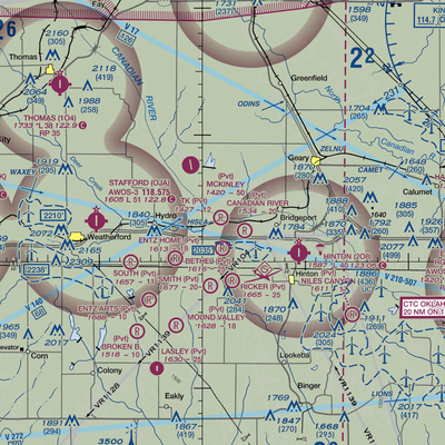 TK Airport (3OK2) VFR Sectional  Gaming Mouse Pad