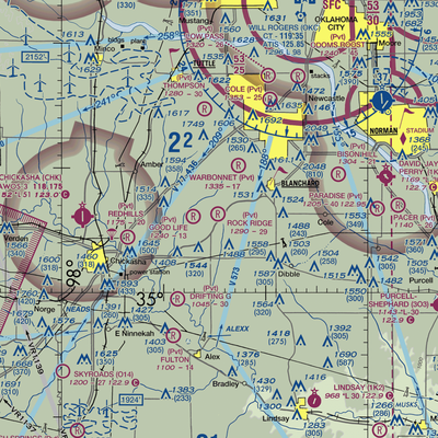 Rock Ridge Airport (2OK3) VFR Sectional  Gaming Mouse Pad