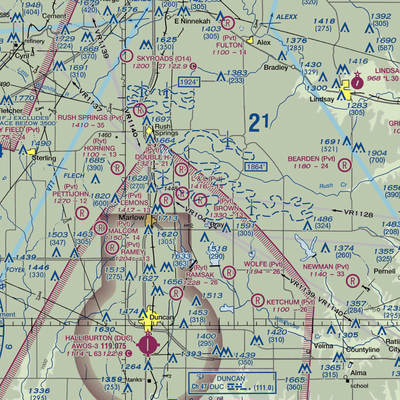 Brown Airstrip (OK81) VFR Sectional  Gaming Mouse Pad