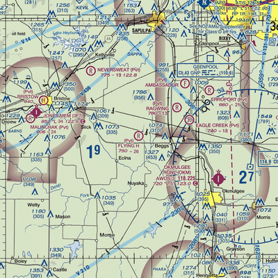 Flying H Ranch Airport (OK50) VFR Sectional  Gaming Mouse Pad