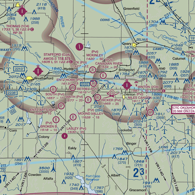 Ricker Ranch Airport (46OK) VFR Sectional  Gaming Mouse Pad