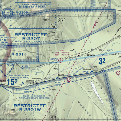 Dusty Wings Field (US-0638) VFR Sectional  Gaming Mouse Pad