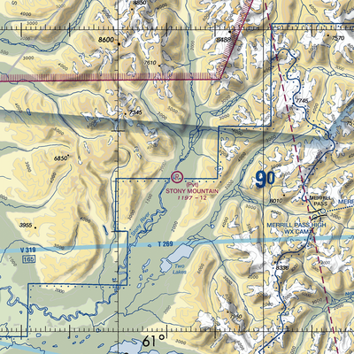 Stony Mountain Lodge Airport (AK53) VFR Sectional  Gaming Mouse Pad