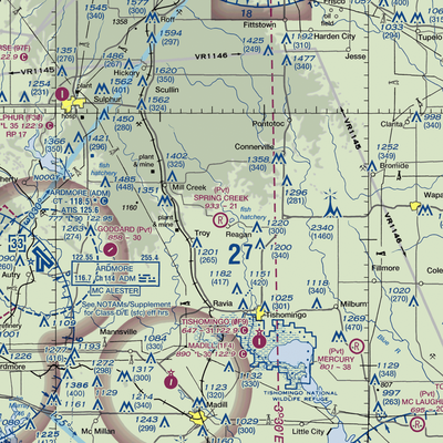 Spring Creek Ranch Airport (73OK) VFR Sectional  Gaming Mouse Pad