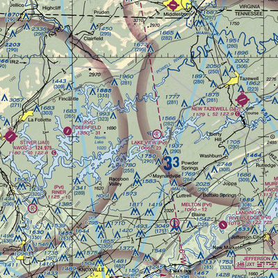 Old Valley Airport (TN13) VFR Sectional  Gaming Mouse Pad