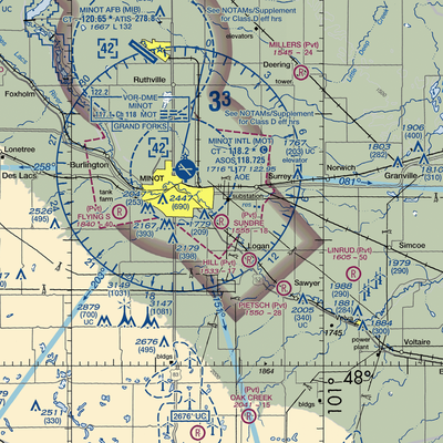 Sundre Airport (ND36) VFR Sectional  Gaming Mouse Pad