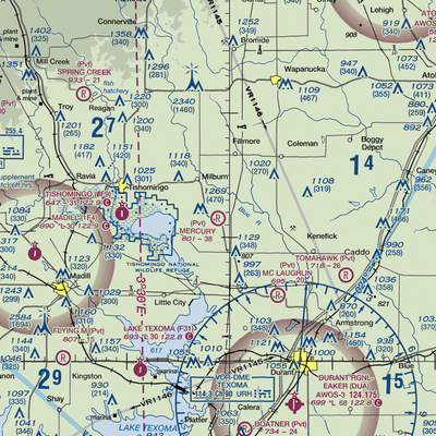 Mercury Ranch Airport (2OK1) VFR Sectional  Gaming Mouse Pad