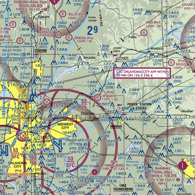 R and R Airport (9OK9) VFR Sectional  Gaming Mouse Pad