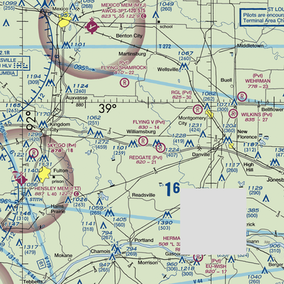 Flying V Ranch Airport (10MO) VFR Sectional  Gaming Mouse Pad