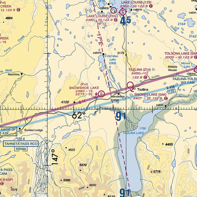 Snowshoe Lake Airport and Seaplane Base (5AK4) VFR Sectional  Gaming Mouse Pad