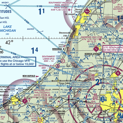 Sawyer / Southwest Lakes Airpark (US-0182) VFR Sectional  Gaming Mouse Pad