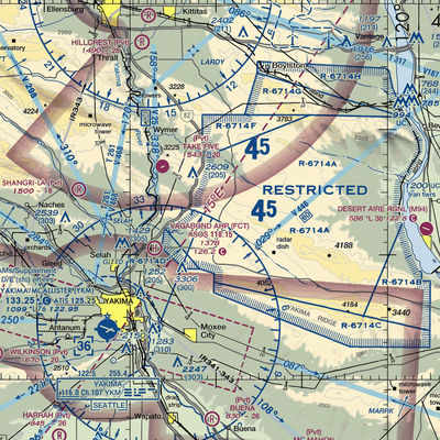 Selah Creek Landing Zone Airport (US-0087) VFR Sectional  Gaming Mouse Pad