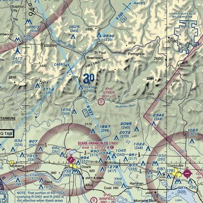 Byrd's Backcountry Airstrip (51AR) VFR Sectional  Gaming Mouse Pad