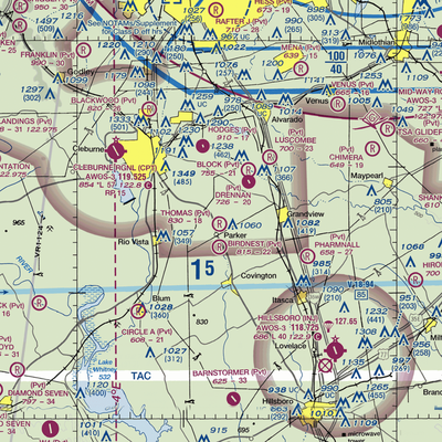 Thomas Flying Field (TX74) VFR Sectional  Gaming Mouse Pad