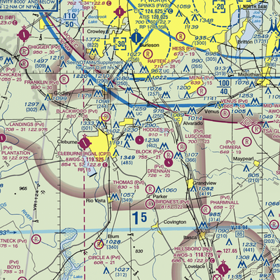 Hodges Air Field (TX67) VFR Sectional  Gaming Mouse Pad