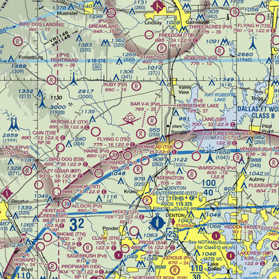 Bar V K Airport (TX32) VFR Sectional  Gaming Mouse Pad