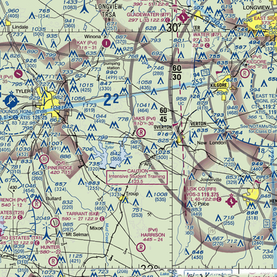 Oaks Airport (TX24) VFR Sectional  Gaming Mouse Pad