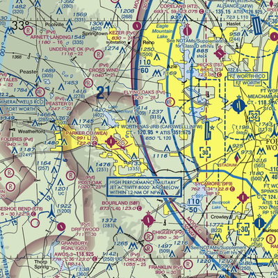 Beggs Ranch/Aledo/ Airport (TX15) VFR Sectional  Gaming Mouse Pad