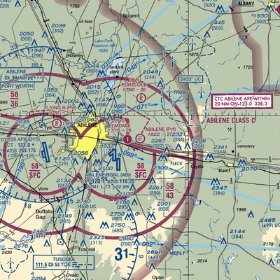 Abilene Executive Airpark (TX00) VFR Sectional  Gaming Mouse Pad