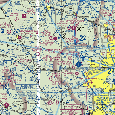 Dry Branch Ranch Airport (TS44) VFR Sectional  Gaming Mouse Pad