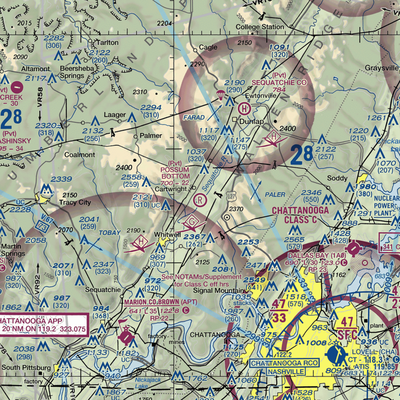 Possum Bottom Airport (TN89) VFR Sectional  Gaming Mouse Pad