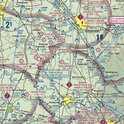 Long Meadow Airstrip (TN65) VFR Sectional  Gaming Mouse Pad