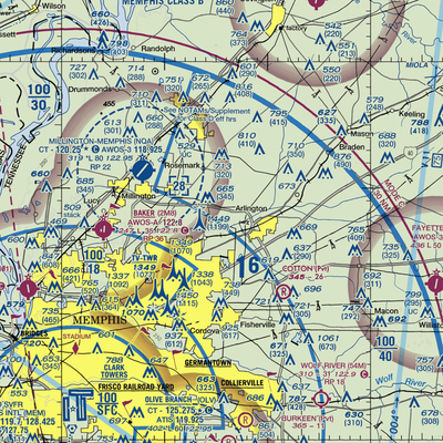 Needham's Airport (TN47) VFR Sectional  Gaming Mouse Pad