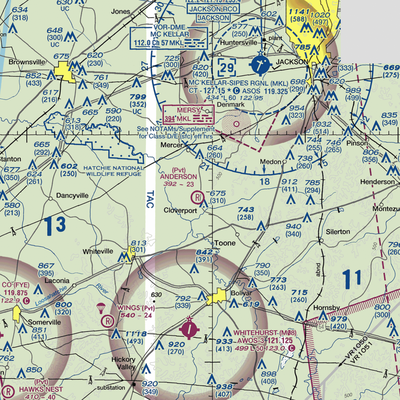 Anderson Airport (TN37) VFR Sectional  Gaming Mouse Pad