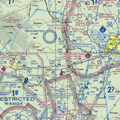 Mockingbird Hill Airport (TE84) VFR Sectional  Gaming Mouse Pad