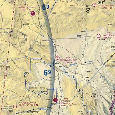 Persimmon Gap Ranch Airport (TA64) VFR Sectional  Gaming Mouse Pad