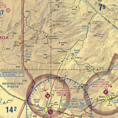 Blue Mountain Airport (TA56) VFR Sectional  Gaming Mouse Pad