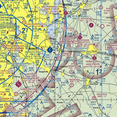 Sunset Airport (TA18) VFR Sectional  Gaming Mouse Pad