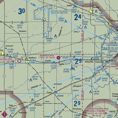 Roberts Air Field (SN95) VFR Sectional  Gaming Mouse Pad