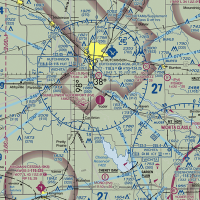 Sunflower Aerodrome (SN76) VFR Sectional  Gaming Mouse Pad