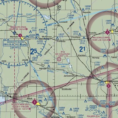 Mc Collough Airfield (SN49) VFR Sectional  Gaming Mouse Pad