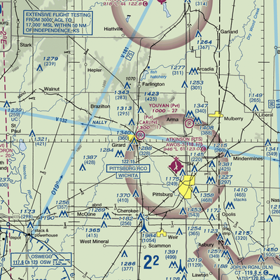 Ziggy Carline Airport (SN41) VFR Sectional  Gaming Mouse Pad