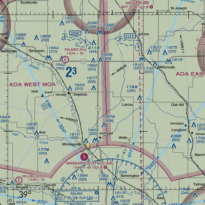 Baldock Farm Airport (SN39) VFR Sectional  Gaming Mouse Pad